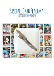 The first baseball cards by this standard came as giveaways in packs of cigarettes, where the cards also stiffened the pack to prevent crushing. Diy Baseball Card Placemat Little Red Window