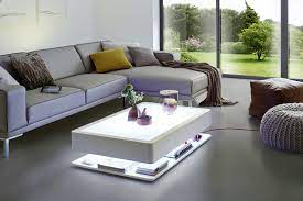 A perfect combination of design and functionality. Coffee Table With Led Light And Magazine Cofee Table