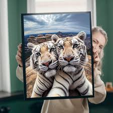 Tablou tigrii selfie amuzant – The Print Studio