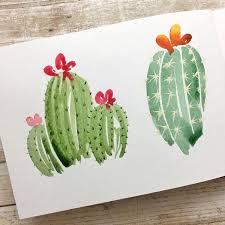 This little round cactus is especially cute in a cooler tone green! Brush Lettering Watercolor Workshop With Jess Park Follow Along For Free Strathmoreworkshops Watercolor Workshop Watercolor Lettering Watercolor Cactus