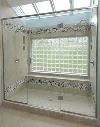 Bathtub To Shower Conversion Glass Block Window With Two Shower Heads Window In Shower Bathroom Remodel Shower Cheap Bathroom Remodel
