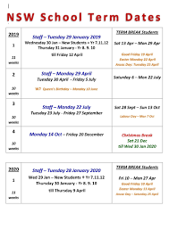 Term Dates Chatswood High School Free School Holiday Calendar School Terms School Calendar
