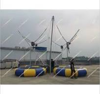 Outdoor Kids And Adult Inflatable Bungee Jump Commercial Business 4 In 1  Bungee Jumping With Trampoline