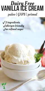 Dairy Free Vanilla Bean Ice Cream Is Made From 3 Healthy Ingredients And Can Be Served Soft Dairy Free Vanilla Ice Cream Paleo Ice Cream Vegan Ice Cream Recipe