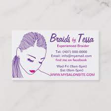 African American Hair Braiding Salon Business Card Zazzle Com Salon Business Cards Hair Braiding Salon African American Braided Hairstyles
