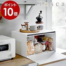 ブレッドケース トスカ ブレッドボックス パンケース フードケース 収納ケース カントリー キッチン ストッカー 調味料入れ 食パン マグネット トースター 天然木 北欧 おしゃれ 山崎実業 ホワイト 4376 ポイント10倍 送料無料 tosca トスカ ブレッ カントリー