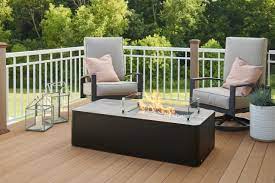 Fire pits on covered deck can be purchased from stores or ordered from the internet and they come in different shapes, size, materials and various ways of keeping it means that if you have a patio yard, then your options are unlimited. Gas Fire Pits Safe Distances The Outdoor Greatroom Company