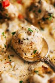 Cajun Chicken Meatballs In Tasty Cream Sauce These Meatballs Are Flavored With Cajun Seasoning And Perfect To S Chicken Meatballs Cream Sauce Recipes Recipes