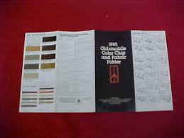 Details About 1985 Oldsmobile Color Fabric Paint Chip Cutlass Toronado 442 Brochure Chart 85