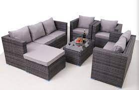 Rattan Garden Furniture 8 Seater Set Sofa Table Chairs Conservatory Outdoor Grey 9 Rattan Garden Furniture Garden Furniture Chairs Rattan Garden Furniture Sets