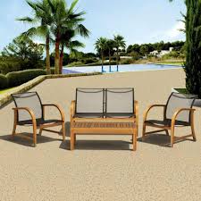 Amazonia Manhattan Eucalyptus 4 Piece Patio Deep Seating Set Sc Manha 4deep The Home Depot Conversation Set Patio Indoor Outdoor Furniture Outdoor