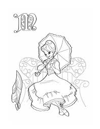 Mary poppins coloring page 5 different colors printable in a4 size suitable for all!! Cute Mary Poppins Coloring Page Free Printable Coloring Pages For Kids