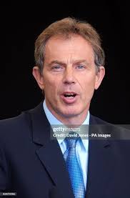 Prime Minister Tony Blair speaks before unveiling a memorial to PC... News  Photo