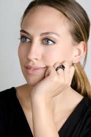 Millicent's Princess Cut Black CZ Engagement Ring