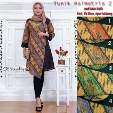 Rok batik katun cap mix thick rayon, fit l ukuran : Batik Tunik Asimetris 2 Shopee Indonesia