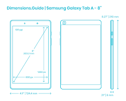 It consists of a logical set of paper sizes that are defined by the international standard for paper sizes iso 216. Samsung Galaxy Tab A 8 2019 Dimensions Drawings Dimensions Com