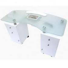 J A Nail Table Glass Top With Draft Fan Manicure Table Home Nail Salon Nail Salon Design