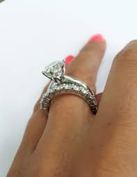 Round Solitaire Diamond Engagement Ring And Half Eternity Diamond Wedding Band Set Solitaire Wedding Ring Set Diamond Wedding Band Sets Diamond Engagement