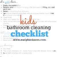 Kids Printable Bathroom Cleaning Checklist