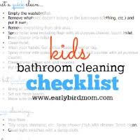 kids printable bathroom cleaning checklist