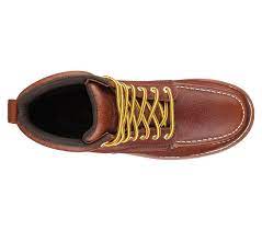 Skechers Work 77093 Rdbr Steel Toe Relaxed Fit Pettus Grafford St