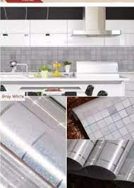 Wallpaper Dapur Anti Panas Dan Anti Api Waterproof Stiker Dinding Silver Kamar Mandi Ubin Stiker Dinding Produk