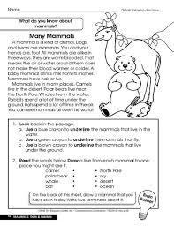 Reading Worksheet Comprehension The Mailbox Mammals January Kindergarten Worksheets Reading Worksheets