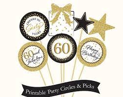 0 response to free printable happy anniversary cake topper printable post a comment. 60th Birthday Cupcake Toppers Printable Cheers To Sixy Years Etsy 60th Birthday Decorations 60th Birthday Cupcakes 60th Birthday