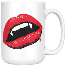Officially licensed halloween masks and horror decorations, animatronics / props for sale. Funny Halloween Mug Vampire Fangs 15oz White Coffee Mugs Odditees