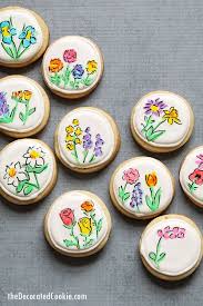 10 pcs food pen edible pigment pen fondant biscuit cake decoration pigment pen hook line drawing color writing pen set. Mother S Day Flower Cookies Food Coloring Pens On Royal Icing Flower Cookies Watercolor Cookies Sugar Cookies Decorated