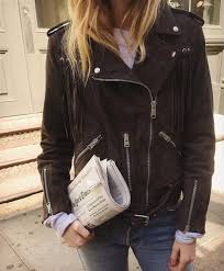 Womens Tassel Balfern Suede Biker Jacket Graphite Grey Autumn Fashion Women Fall Outfits Fashion Autumn Fashion Women