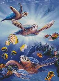 To learn more about cross stitching, check out our how to cross stitch directions. Turtles In Light Cross Stitch Pattern