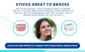 Learn how to use wax on braces. Amazon Com Braces Wax 10 Pack Dental Wax For Braces Aligners Unscented Flavorless 50 Premium Orthodontic Wax Strips White Cases Includes Storage Case Food Grade Ortho Brace Wax Fresh