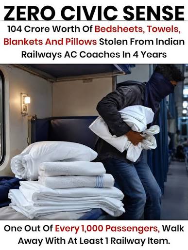 🚆 Imagine a train journey costing over ₹104 crore—not because of  accidents, but because everyday essentials kept disappearing. An RTI-based  investigation has revealed that between January 2022 and May 2026, more than