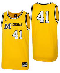 Jordan Men S Michigan Wolverines Replica Basketball Jersey Yellow Basketball Jersey Michigan Wolverines Team Wear