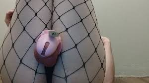 Shemale: Bouncing chastity femboy cums from… ThisVid.com