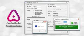 Sort code & account number validation. Ardbrook Modulus Checker