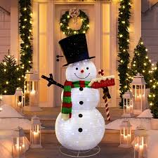 Snowman North Pole Sign 300 Led Lighted Display Snowman Outdoor Decorations Outdoor Christmas Outdoor Christmas Decorations