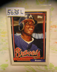 1990 donruss baseball card #427 deion sanders. Deion Sanders Rookie Baseball Card