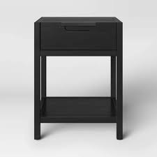 Porto Wood End Table With Drawer Black Project 62 End Tables With Drawers Wood End Tables End Tables