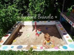 Selbst Gebauter Sandkasten Mit Bunten Punkten Tol In 2020 With Images Playground Garden Styles Outside Stairs