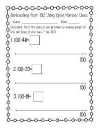 Open Number Line Subtraction From 100 Open Number Line Number Line Subtraction Number Line