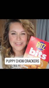 Wanting a quick sweet treat?, Let's make some puppy chow crackers!, All you  need is:, 1 (8.8) box peanut butter Ritz crackers, 1 cup chocolate chips,  1/2 cup creamy peanut butter, 1/4 cup butter, 1/2 ...