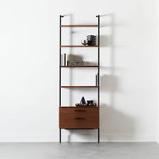 Stuva fritids bookcase with drawers white light pink. Helix 96 Walnut Bookcase With 2 Drawers Reviews Cb2