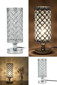 Crystal Table Lamp Bedside Bedroom Living Room Side Night Light Modern Silver Lightingcollection Modern Crystal Table Lamps Silver Table Lamps Table Lamp