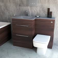 So, if you are in the market for bathroom vanities then you should make us your only port of call. Venice Square Left Hand Grey Glass 1100mm 2 Drawer Walnut Vanity Unit Toilet Suite