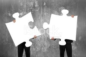 Learn how to do it yourself. Two Business People Assembling White Jigsaw Puzzles With Concret Stock Photos Freeimages Com