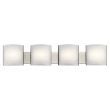 Brushed nickel finish bathroom vanity lights: Kichler Lighting Transitional 4 Light Brushed Nickel Led Bath Vanity Light Overstock 14254302