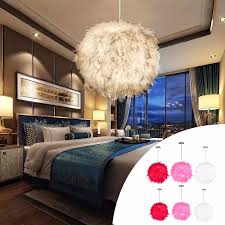 Pink and gold easy fit shade. Modern Red Pink White 110 220v Feather Ball Lamp Shade Ceiling Pendant Light Shade Bedroom Living Room E27 Soft Safe Decor Lamp Covers Shades Aliexpress