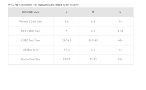 Studious Burton Stiletto Bindings Size Chart Burton Binding